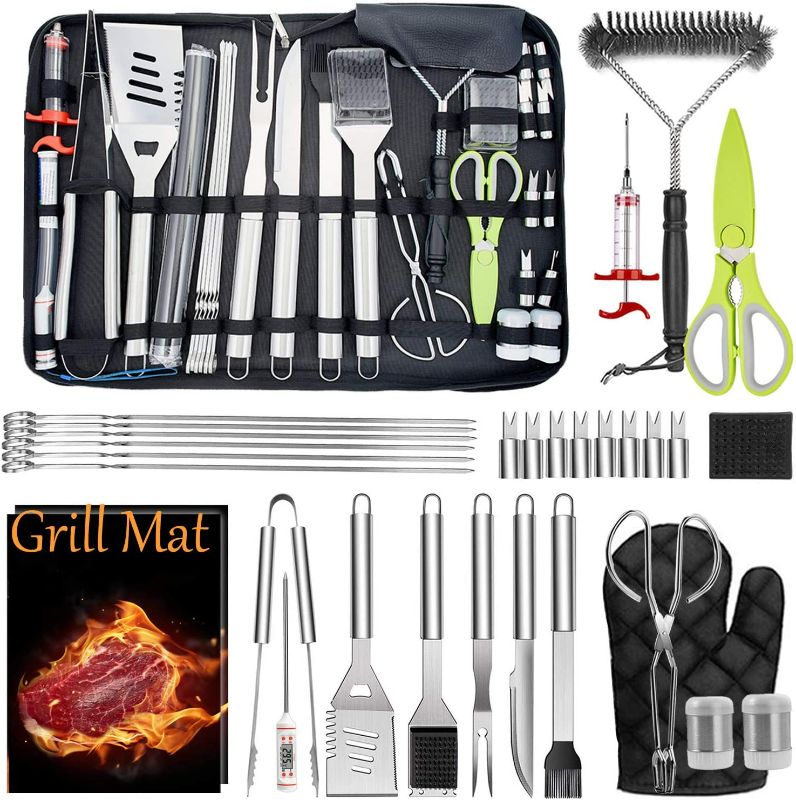 Photo 1 of Leonyo Grilling Accessories 32PCS in Case, Professional Portable BBQ Grill Utensil Set for Kitchen Outdoor Cooking Camping Grilling Smoking, Great Gift for Men Women, Heavy Duty & Dishwasher Safe