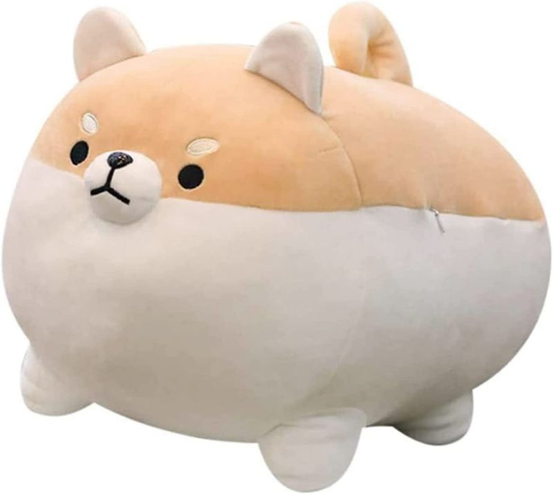 Photo 1 of 11.8" Shiba Inu Pillow Plush, Stuffed Animal Kawaii Fat Dog Plushy Soft Anime Corgi Hugging Cuddle Pet Throw Plushies Cartoon Doggo Doll Toy Best Gifts for Kids Girls Boys (Brown)