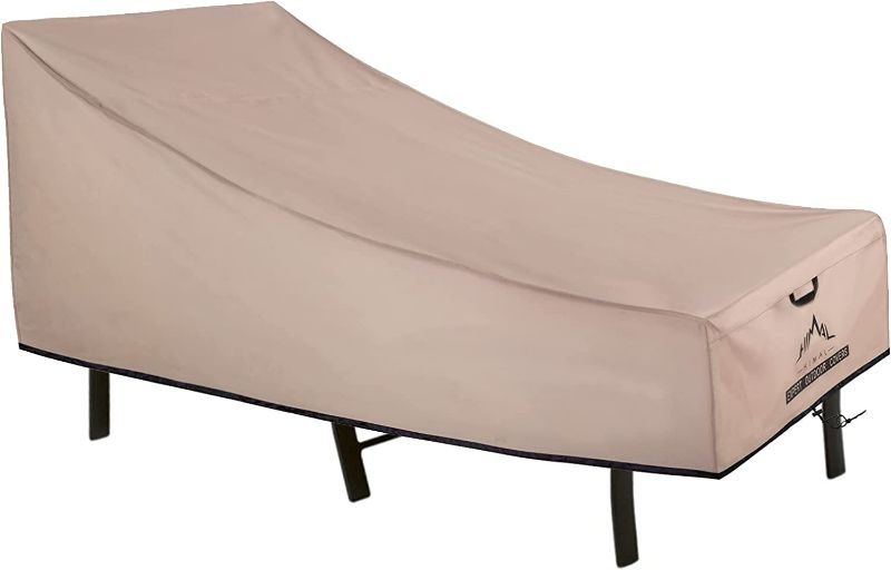 Photo 1 of Himal Outdoors Patio Chaise Lounge Cover, Heavy Duty Waterproof 600D Polyster with Thick PVC Coating, Outdoor Chaise Lounge Cover, 86L x 34W x 32H inch