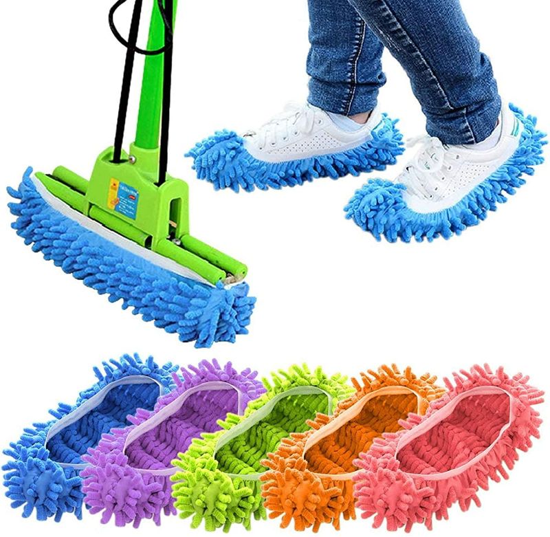 Photo 2 of Cosywell Mop Slippers Shoes Cover Dust Duster Slippers Cleaning Floor House Washable 10 PCS 5 Pairs