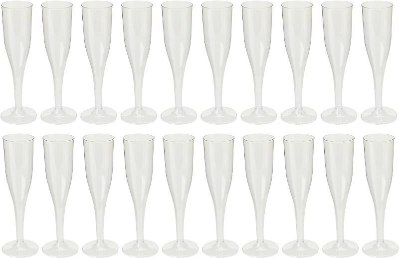 Photo 1 of Big Party Pack Clear Plastic Champagne Flutes - 5 1/2 oz. | Pack of 20