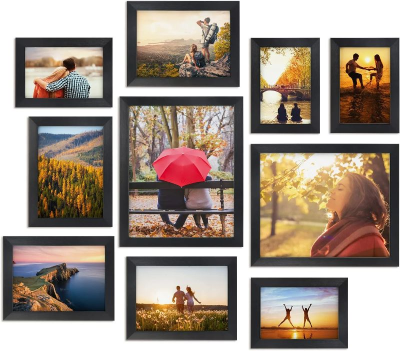 Photo 1 of Giftgarden 10-Pack Black Picture Frames for Various Sizes Photos, Two 8x10, Four 4x6, Four 5x7, Multi Assorted Photo Frame for Collage Wall or Tabletop Display