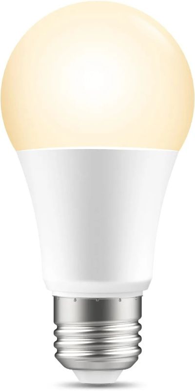 Photo 1 of Smart Wi-Fi Light Bulb, LED Bulb Compatible with Alexa and Google Home, Warm White Dimmable 800 Lumens Lights Bulbs, A19 E26 2700K, 8W (75W Equivalent), No Hub Required 1 Pack
