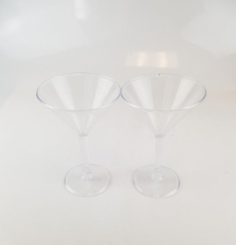 Photo 1 of CLEAR PLASTIC MARTINI SET NEW $10