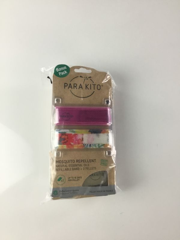Photo 2 of PARAKITO MOSQUITO REPELLENT WRIST BANDS PACK OF 2 WITH 2 REFILL PELLETS PLUS PARAKITO MOSQUITO ROLL ON GEL .67 OZ NEW IN PACKAGE
$19.5
