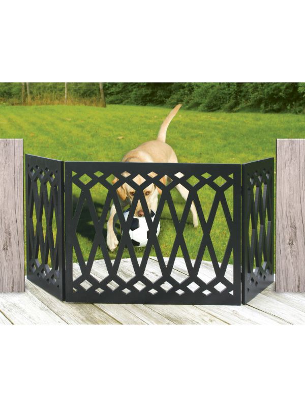 Photo 2 of ETNA DIAMOND DESIGN WOOD PET GATE 24-48 IN WIDTH X 19 IN HEIGHT COLOR BLACK NEW IN BOX
$39.99
