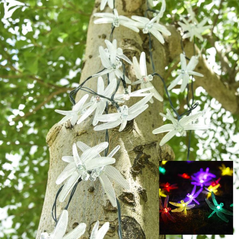 Photo 1 of 19FT DRAGONFLY GARDEN SOLAR LIGHTS 40 LED LIGHTS FLICKER ON AT DUSK RECHARGEABLE NEW $24.99