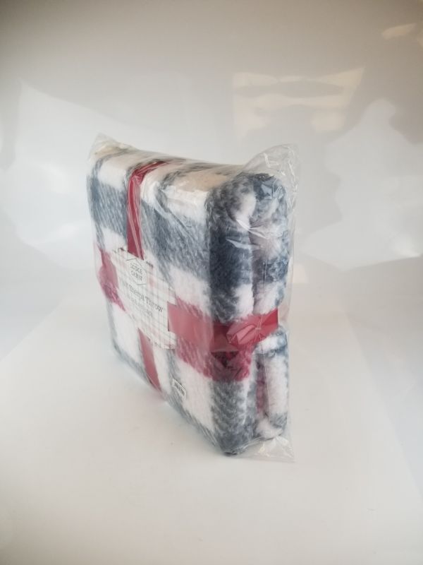 Photo 1 of PLAID SHERPA THROW BLANKET 50x60 INCH NEW $34.99