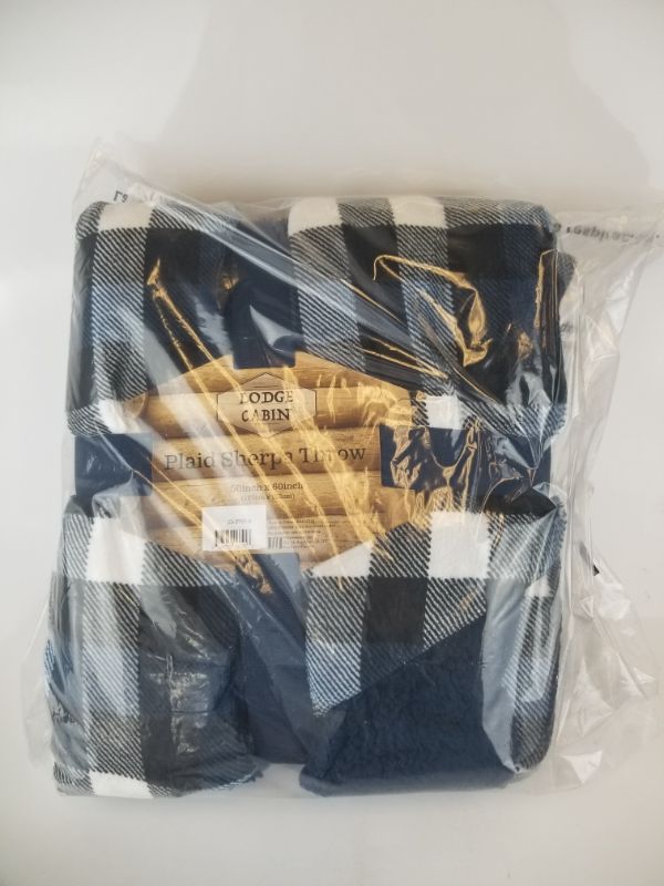Photo 2 of PLAID SHERPA THROW BLANKET 50x60 INCH NEW $34.99