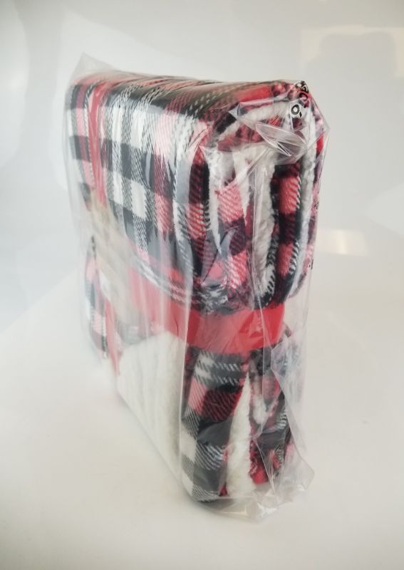 Photo 2 of PLAID SHERPA THROW BLANKET 50x60 INCH NEW $34.99