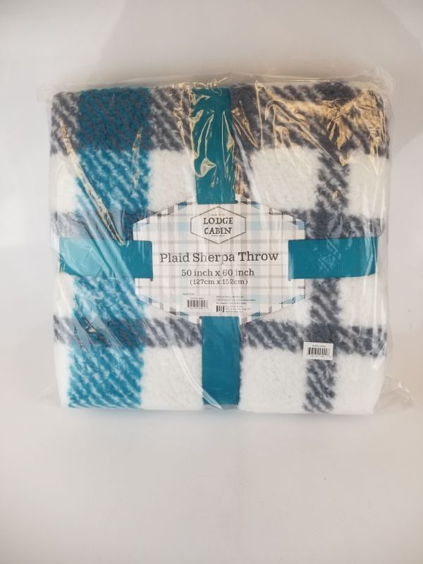 Photo 1 of PLAID SHERPA THROW BLANKET 50x60 INCH NEW $34.99