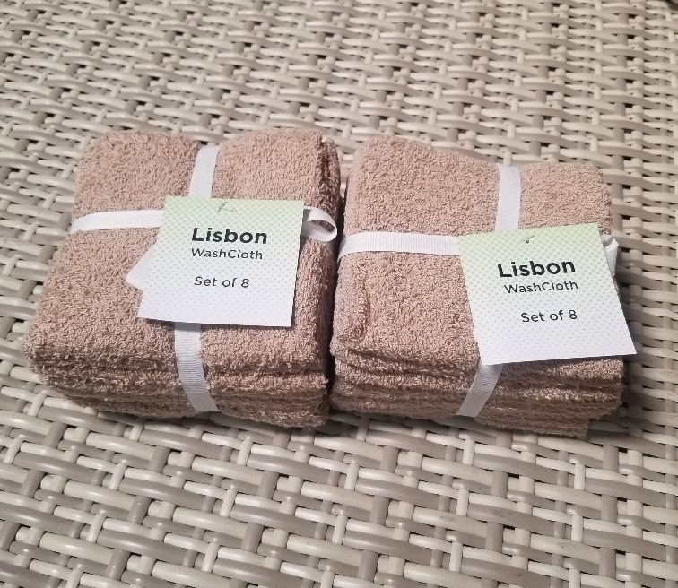 Photo 1 of 2 PACK LISBON WASH CLOTHS EQUALING 16 IN TOTAL LIGHT BROWN NEW $25.94