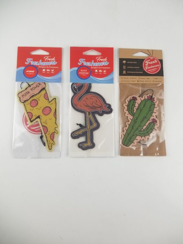 Photo 1 of 3 PACK AIR FRESNSERS1 PIZZA 1 FLAMINGO AND 1 CATUIS  NEW 