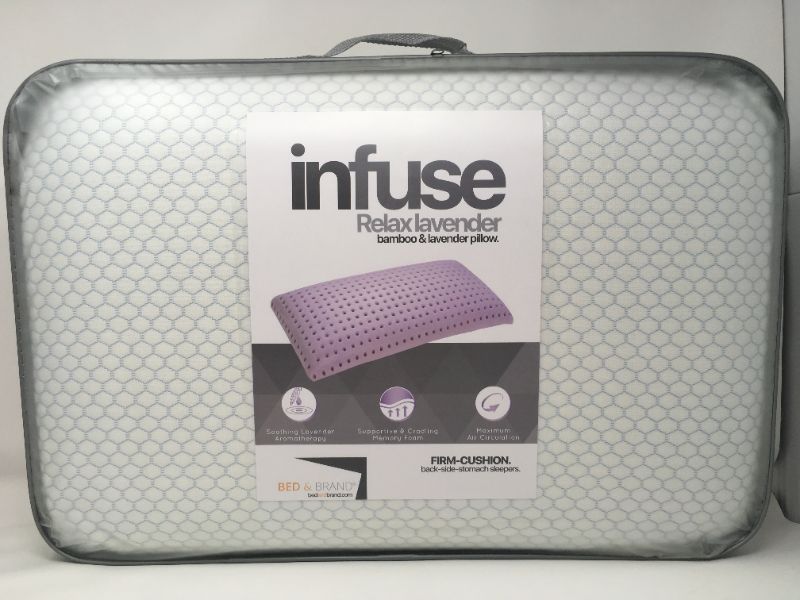 Photo 3 of LAVENDER INFUSE PILLOW ANTIBACTERIAL HYPOALLERGENIC BAMBOO MEMORY FOAM AIR CIRCULATION REDUCE STRESS LEVELS REMOVABLE CASING NEW $169.95