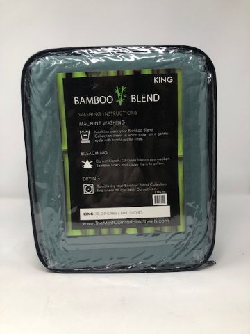 Photo 2 of KING BAMBOO BLEND SHEET SET 4 PIECE 1 FITTED SHEET 1 FLAT SHEET 2 PILLOW CASES ANTIBACTERIAL HYPOALLERGENIC NEW $99

