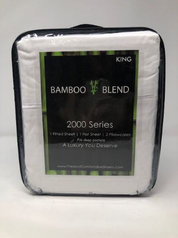 Photo 1 of KING BAMBOO BLEND SHEET SET 4 PIECE 1 FITTED SHEET 1 FLAT SHEET 2 PILLOW CASES ANTIBACTERIAL HYPOALLERGENIC NEW $99