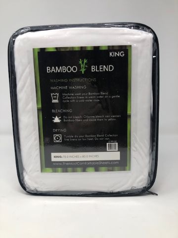 Photo 2 of KING BAMBOO BLEND SHEET SET 4 PIECE 1 FITTED SHEET 1 FLAT SHEET 2 PILLOW CASES ANTIBACTERIAL HYPOALLERGENIC NEW $99