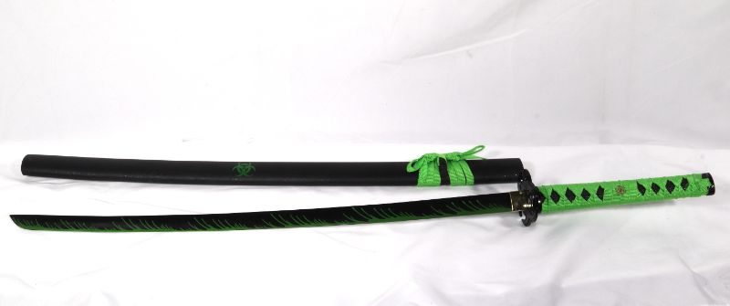 Photo 1 of GREEN TOXIC KATANA SWORD 39INCH WITH CASE 27INCH BLADE NEW 