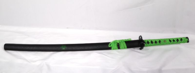 Photo 1 of GREEN TOXIC KATANA SWORD 39INCH WITH CASE 27INCH BLADE NEW 
