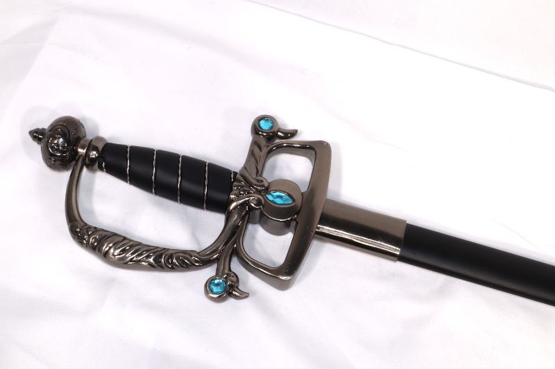 Photo 3 of SILVER SWORD WITH BLUE GEMS LENGTH 47INCH BLADE LENGTH 35 NEW 