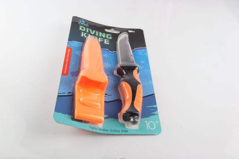 Photo 1 of ORANGE 10INCH DIVING KNIFE WITH CARY CASE NEW 