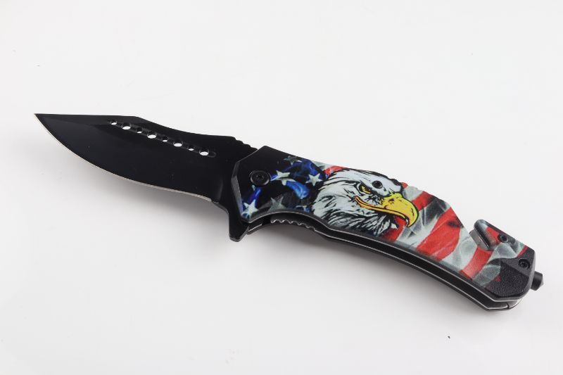 Photo 1 of EAGLE AND USA FLAG POCKET KNIFE NEW 