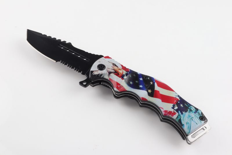 Photo 2 of EAGLE AND USA FLAG POCKET KNIFE NEW 