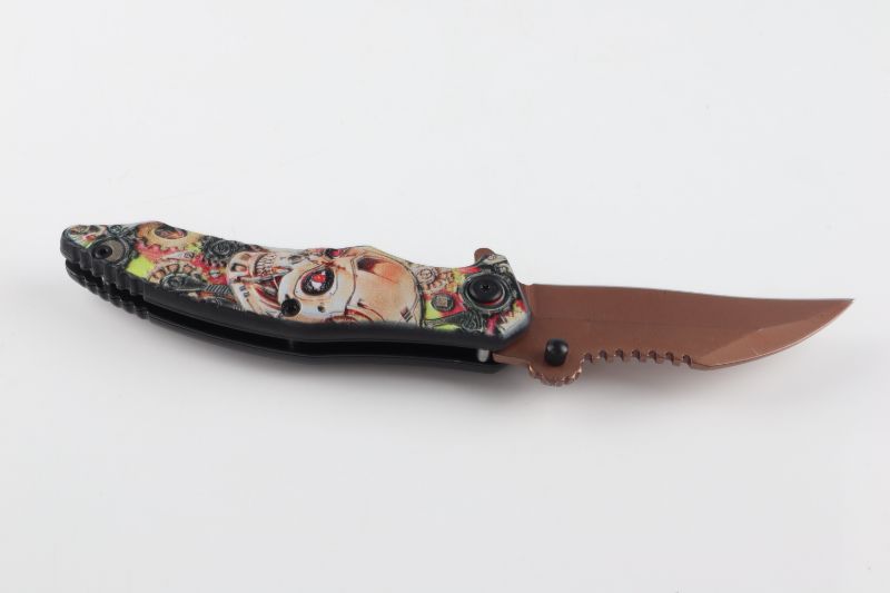 Photo 1 of MECHANICAL SKULL BRONZE POCKET KNIFE NEW