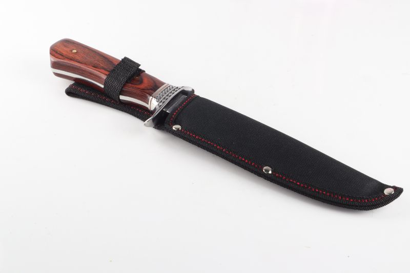 Photo 1 of WOODEN HANDLE KNIFE WITH CARRY CASE NEW 