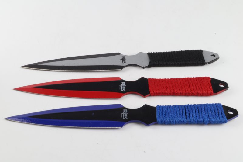 Photo 1 of 3 SET RTEK COLORED THROWING KNIVES NEW 