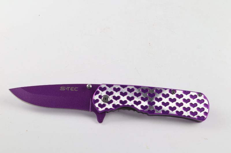 Photo 1 of PURPLE HEARTS POCKET KNIFE NEW 