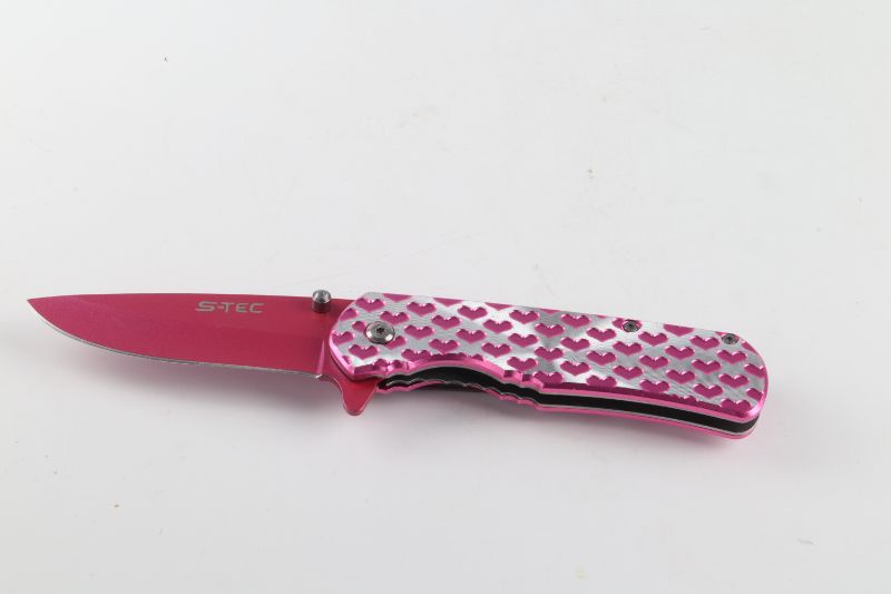 Photo 1 of PINK HEARTS POCKET KNIFE NEW 