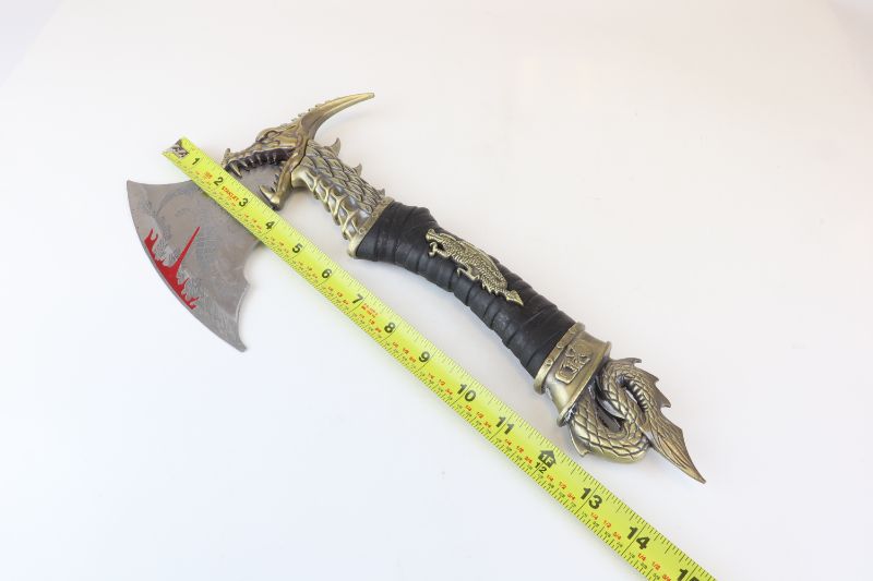 Photo 2 of GOLD DRAGON AXE WITH STAND PRODUCT IS SHARP NEW 