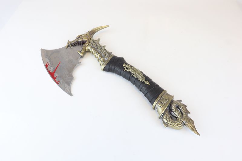 Photo 1 of GOLD DRAGON AXE WITH STAND PRODUCT IS SHARP NEW 