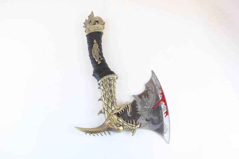 Photo 3 of GOLD DRAGON AXE WITH STAND PRODUCT IS SHARP NEW 