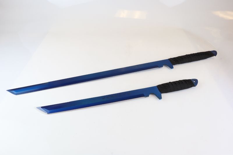 Photo 1 of 2 PACK JAPANESE SWORDS LARGE SWORD 27 AND 1/2 INCH SMALL SWORD 20 INCHES NEW 