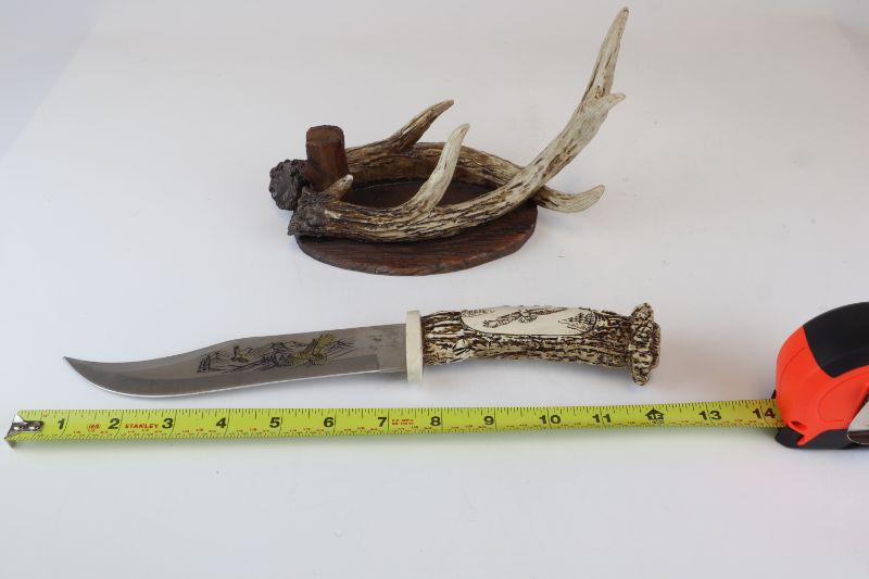 Photo 2 of EAGLE DECORATIVE KNIFE WITH ANTLER STAND ABOUT 1 FOOT  NEW 