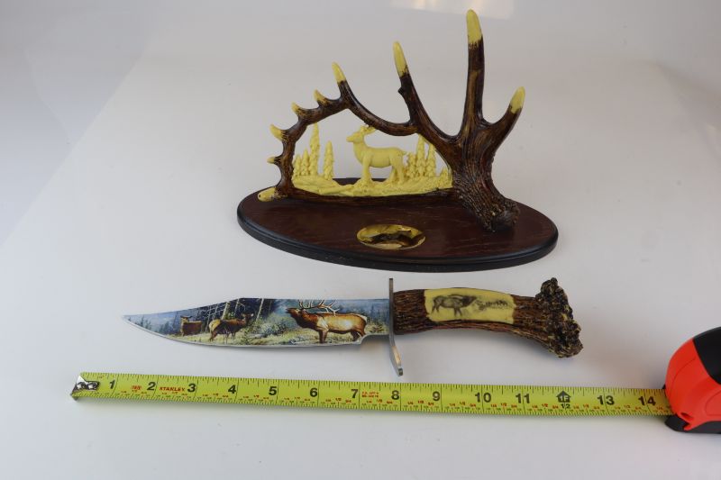 Photo 2 of COLLECTIBLE DEER KINFE WITH ANTLER STAND NEW 