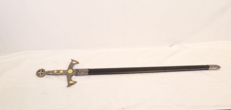 Photo 2 of STAINLESS STEEL SWORD WITH GOLD CROSS EMBLEM 40 INCHES NEW 