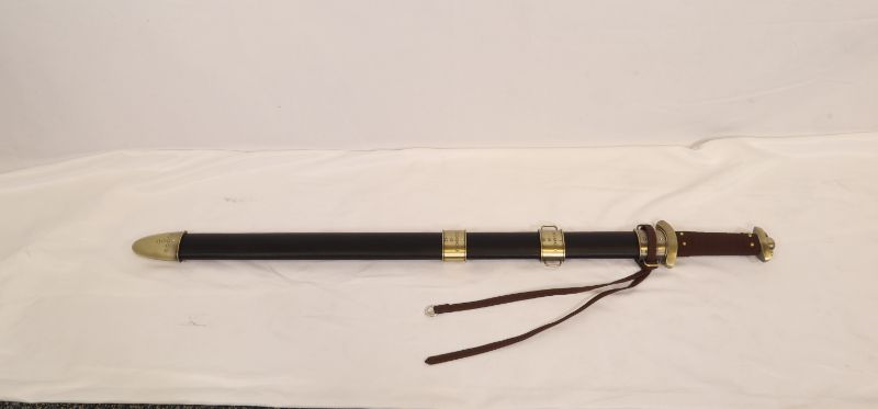 Photo 2 of BROWN LEATHER CASE WITH 34INCH SWORD FUNCTIONAL NEW 