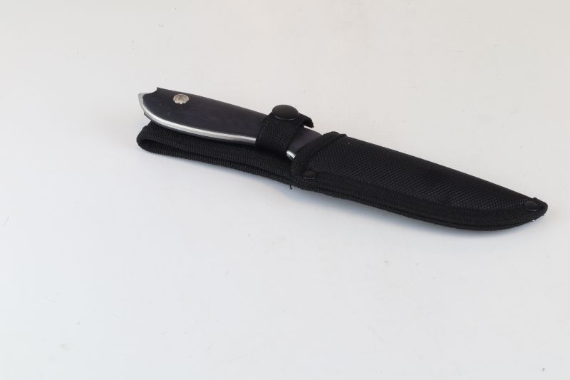 Photo 2 of BLACK AND SILVER HUNTING KNIFE CASE CAN GO ON BELT LOOP NEW 