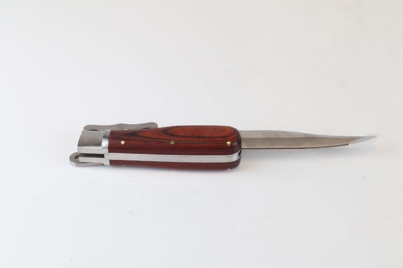 Photo 1 of WOODEN EXTENDABLE KNIFE WITH LEATHER CASE NEW 