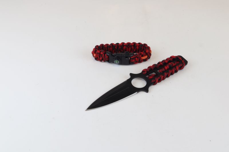 Photo 2 of PARACORD KNIFE WITH PARACORD BRACELET WITH COMPASS CARRY CASE LOOPS ON TO BELT NEW 