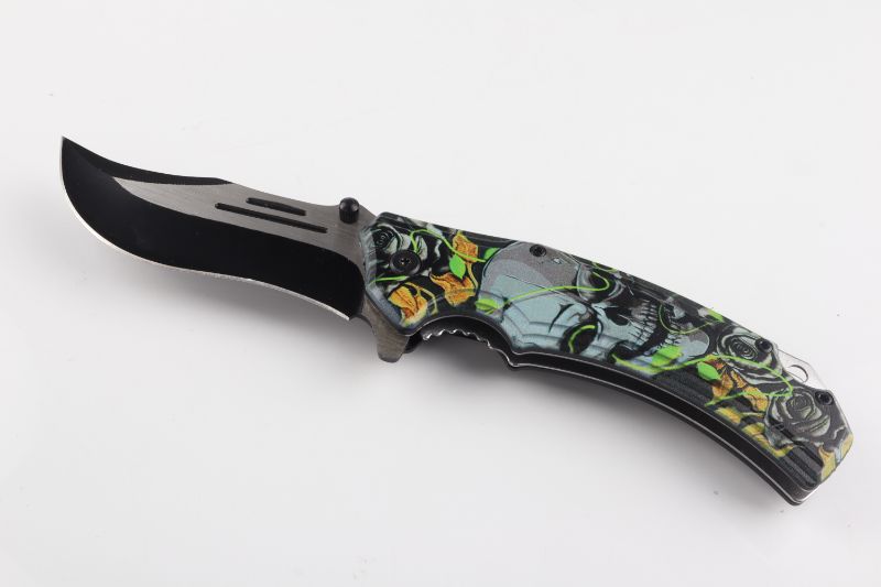 Photo 1 of SKULL WITH VINES POCKET KNIFE NEW 