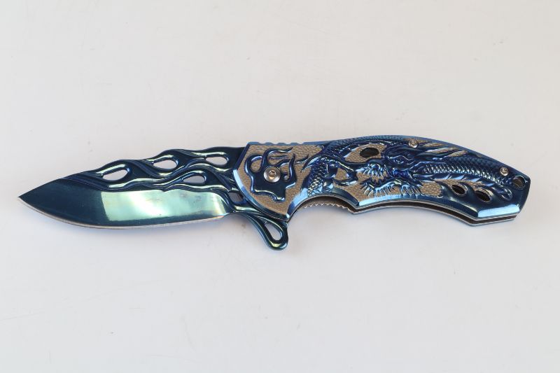 Photo 1 of METALLIC BLUE POCKET KNIFE NEW
