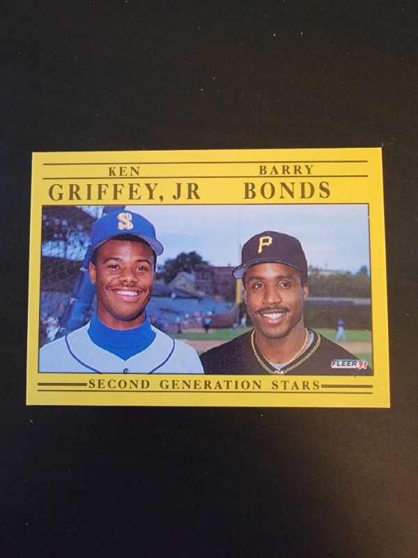 Photo 1 of 1990 FLEER 2ND GEN STARS KEN GRIFFEY JR & BARRY BONDS