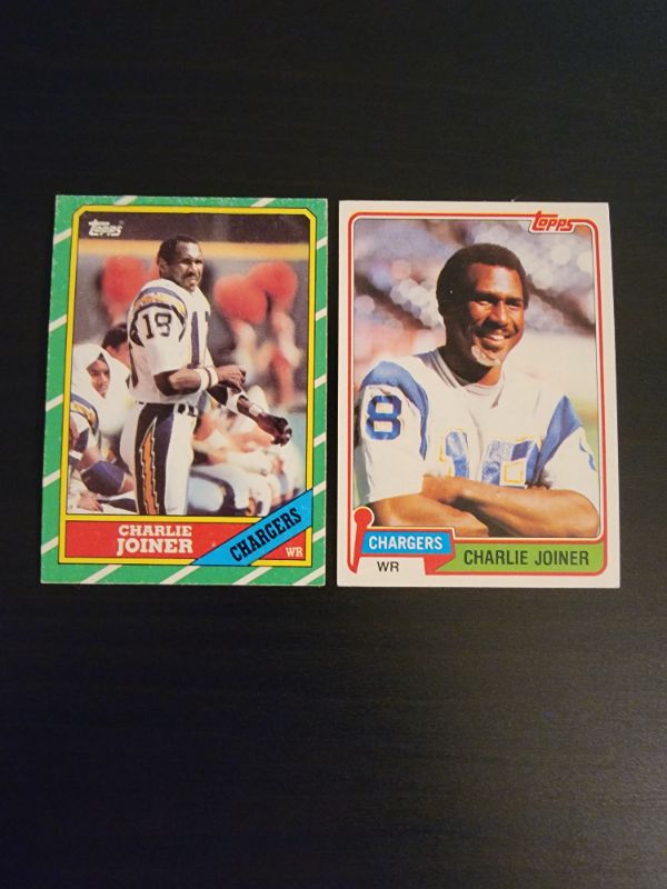 Photo 1 of 1981, 1986 CHARLIE JOINER TOPPS CARDS EXCELLENT CONDITION 