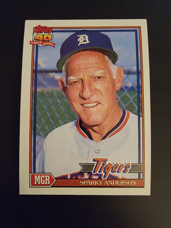 Photo 1 of 1991 SPARKY ANDERSON TOPPS CARD EXCELLENT CONDITION 