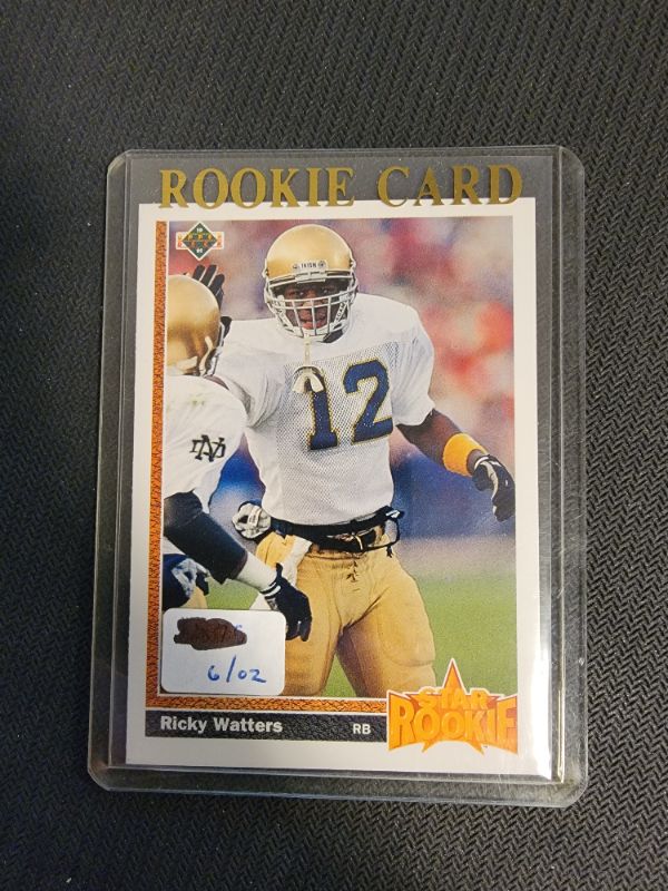 Photo 1 of 1991 RICKY WATTERS STAR ROOKIE CARD EXCELLENT CONDITION