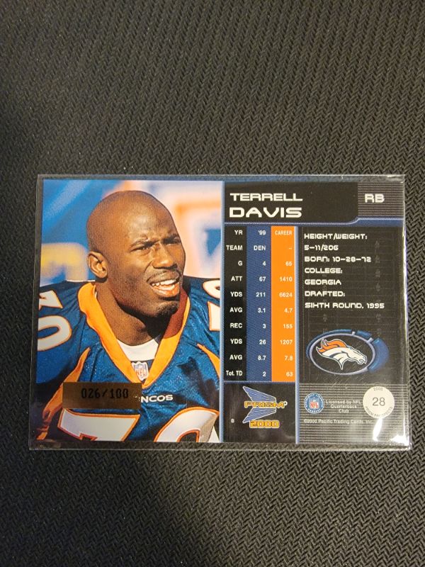 Photo 2 of 2000 TERRELL DAVIS BLUE PRISM 026/100 EXCELLENT CONDITION